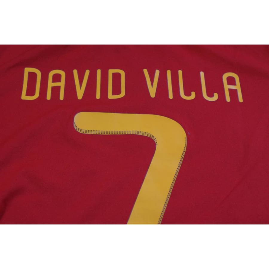 Maillot football rétro Espagne domicile N°7 DAVID VILLA 2010-2011 - Adidas - Espagne