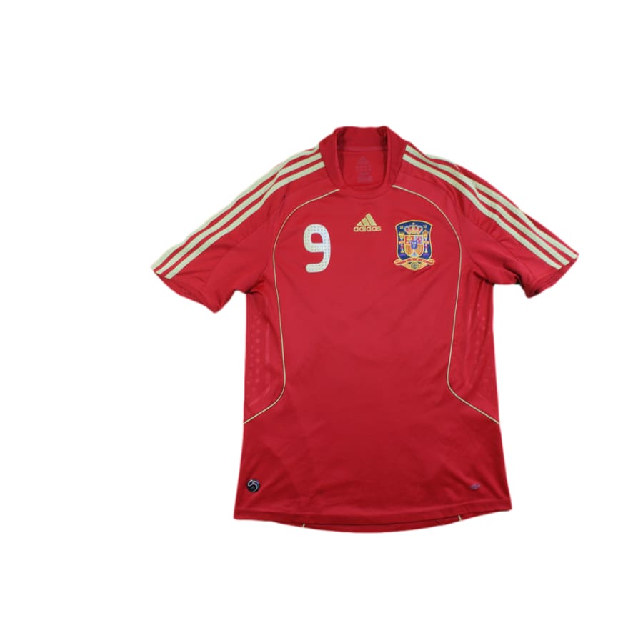 Maillot football rétro Espagne domicile N°9 TORRES 2008-2009 - Adidas - Espagne