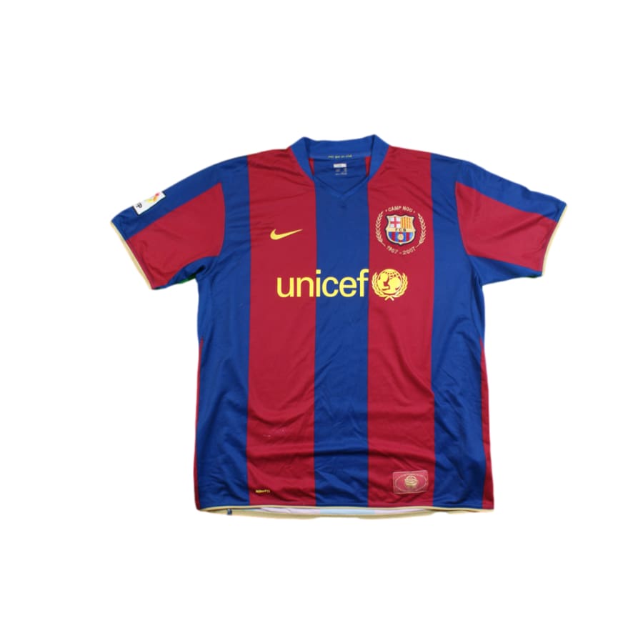 Maillot football rétro FC Barcelone domicile 2007-2008 - Nike - Barcelone