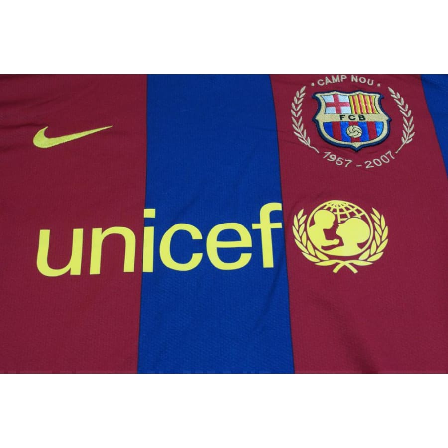 Maillot football rétro FC Barcelone domicile 2007-2008 - Nike - Barcelone