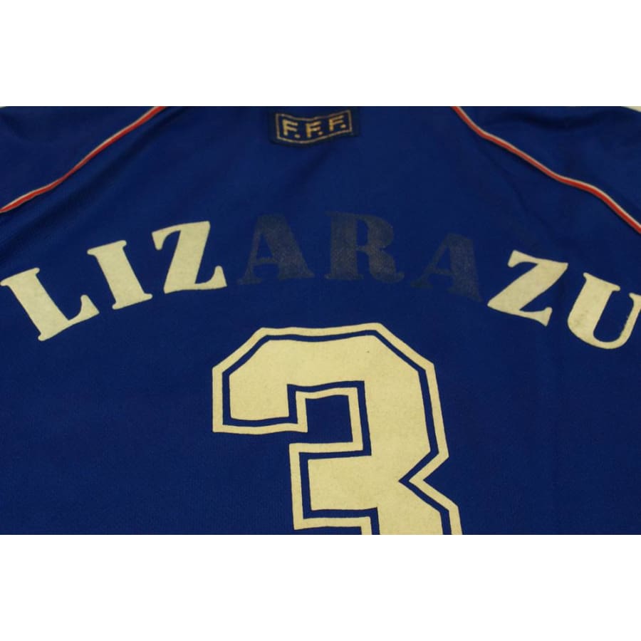 Maillot football vintage équipe de France domicile N°3 Lizarazu 1998-1999 - Adidas - Equipe de France