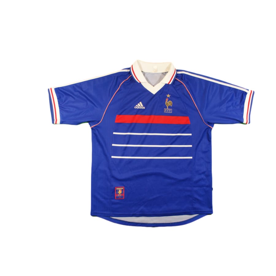 Maillot football vintage équipe de France domicile N°3 Lizarazu 1998-1999 - Adidas - Equipe de France