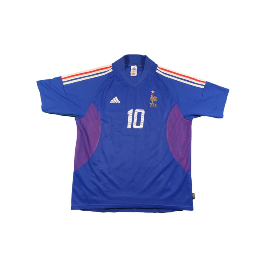 Maillot France rétro domicile N°10 ZIDANE 2002-2003 - Adidas - Equipe de France