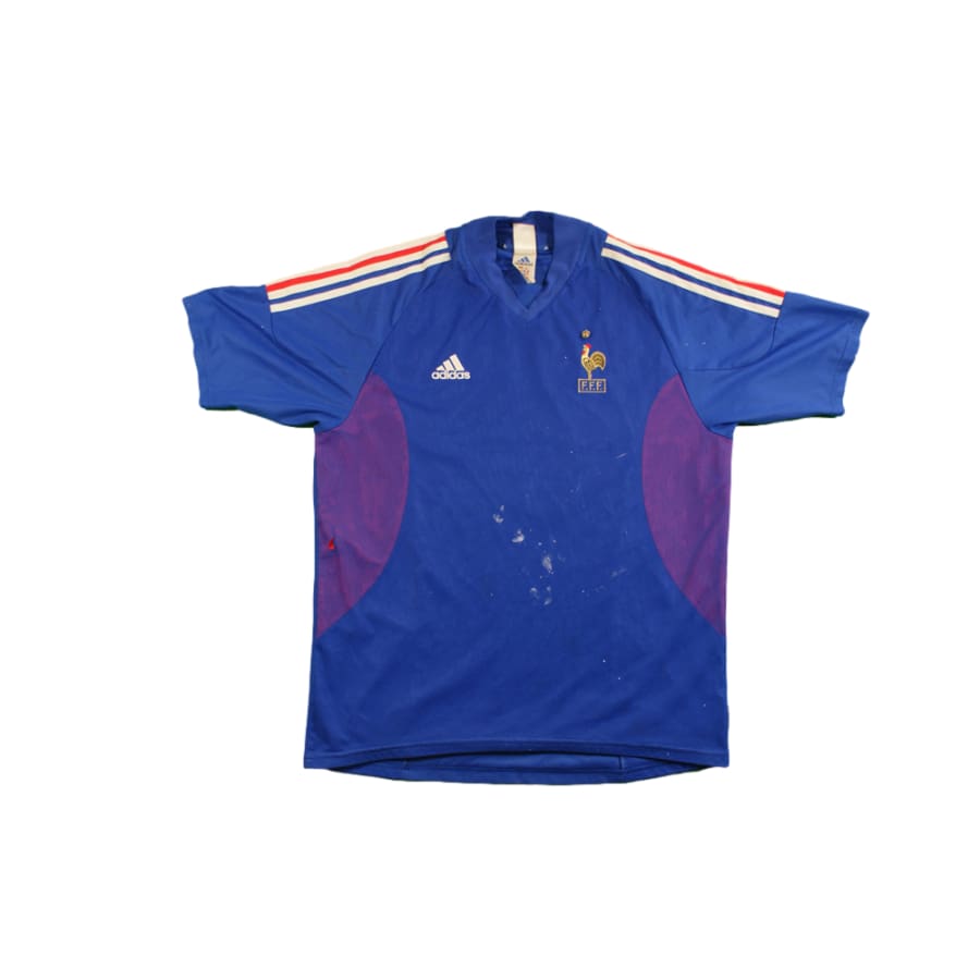 Maillot France rétro domicile N°17 PETIT 2002-2003 - Adidas - Equipe de France