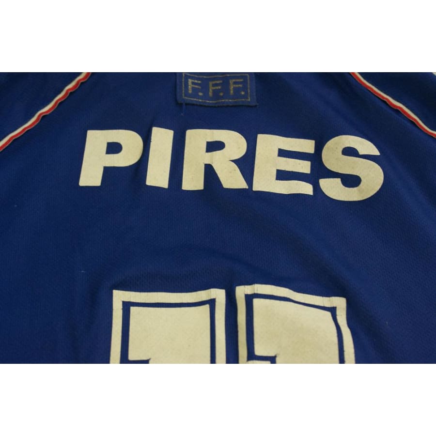 Maillot France vintage domicile N°11 PIRES 1998-1999 - Adidas - Equipe de France