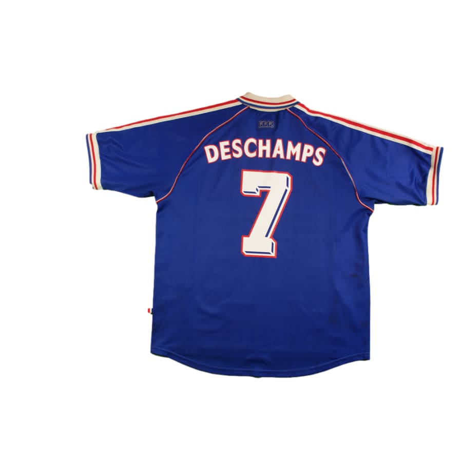 Maillot France vintage domicile N°7 DESCHAMPS 1998-1999 - Adidas - Equipe de France